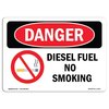 Signmission Safety Sign, OSHA Danger, 10" Height, 14" Width, Aluminum, Diesel Fuel No Smoking, Landscape OS-DS-A-1014-L-1123